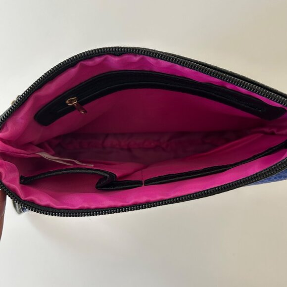 Nicole Miller Wristlet Clutch With Colorblock Design & Pink Interior - Picture 3 of 7